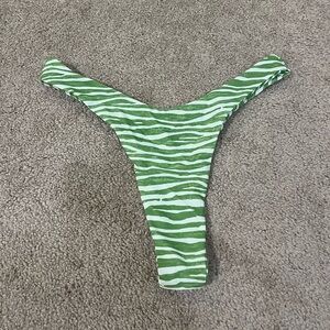 Shein Zebra Print High Cut Thong Swim Bottoms